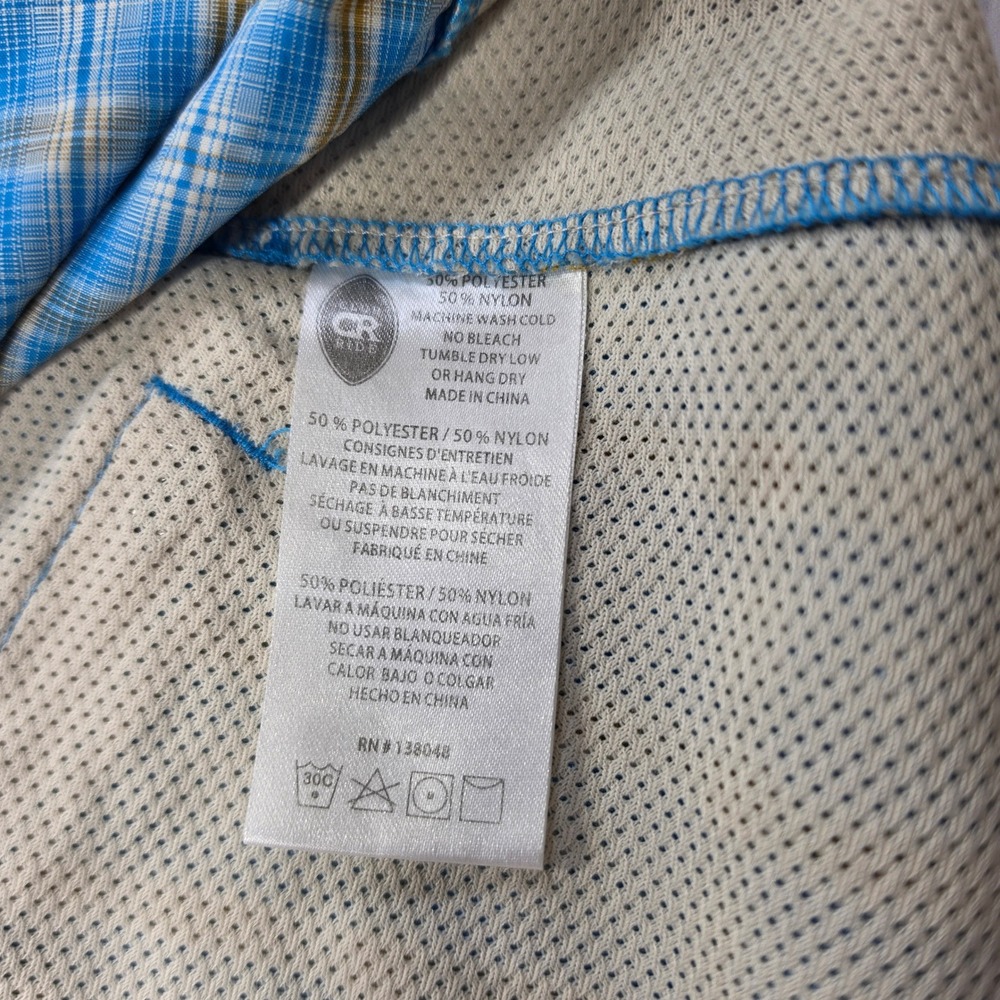Club Ride Cycling Shirt Mens Medium Blue Plaid Good Vented Zipper Snap MTB Top - Picture 13 of 13